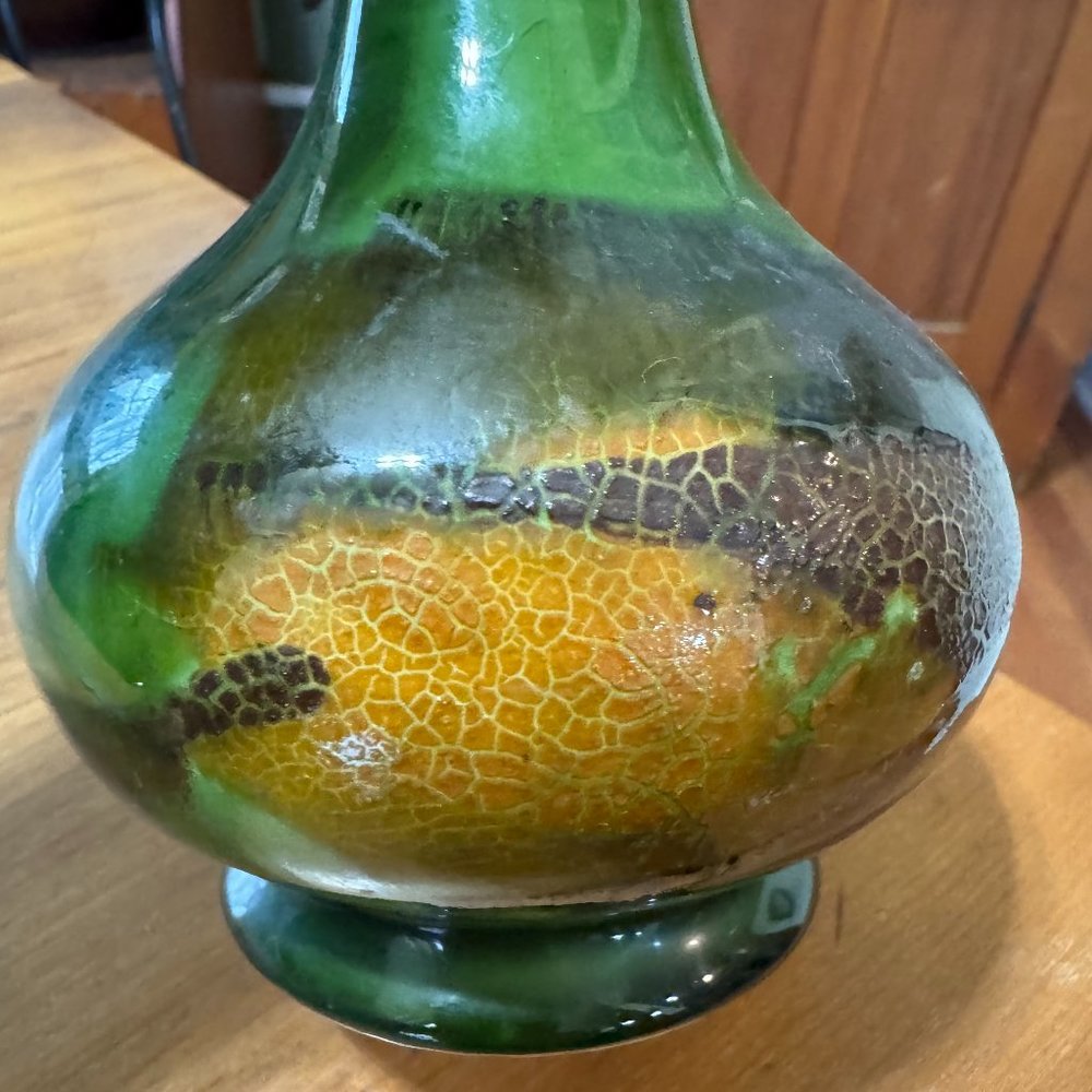 Vintage Royal Haegar Earth Wrap (?) 8" bud vase